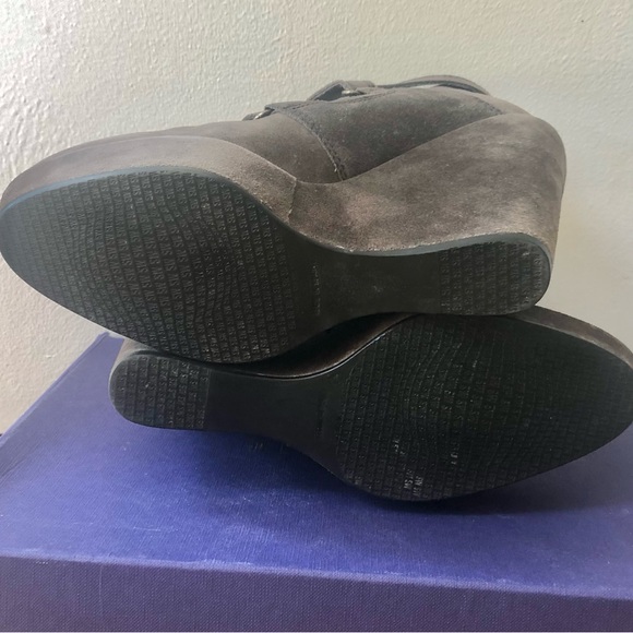Stuart Weitzman Wild Child Suede Wedge Wraparound Bootie - Picture 5 of 16
